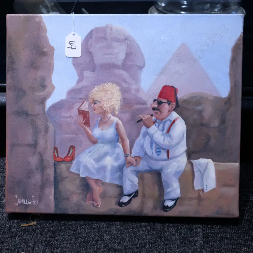 CAMILLE FOX OIL ON CANVAS "POETRY AT GIZA" Image 1++