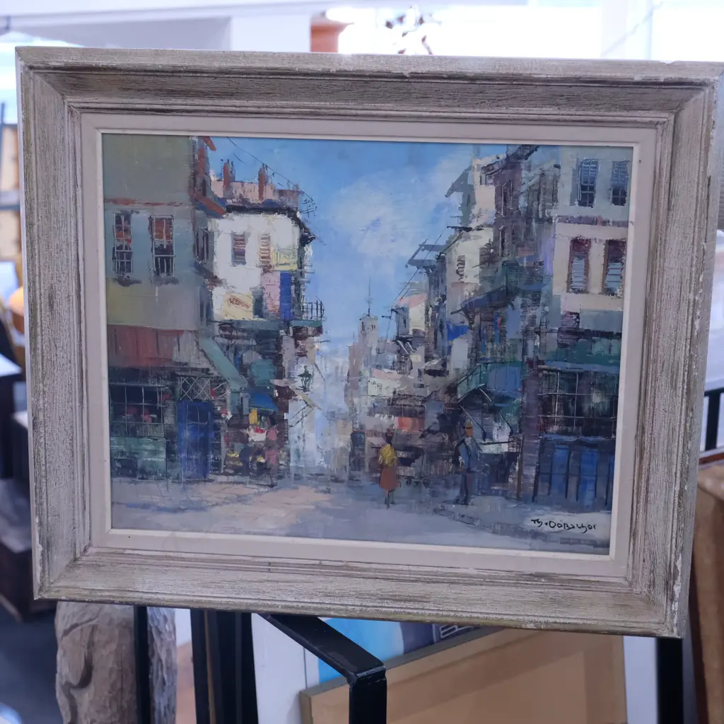 B. OORSCZOR? OIL ON CANVAS EUROPEAN? ST. SCENE - FRAME 540MM X 640MM Image 1++