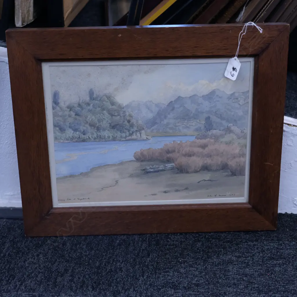 JOHN L MOORE W/C ENTITLED' LOW TIDE AT TONGARAUTU' & 1957 Image 1++