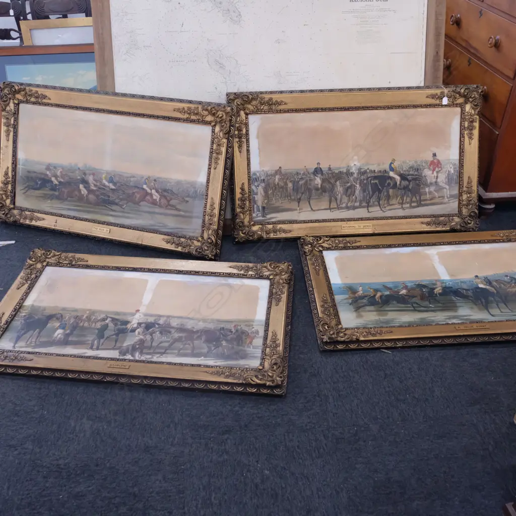 4 LARGE FRAMED HUNTING PRINTS A/F 1250 X 750 MM Image 1++
