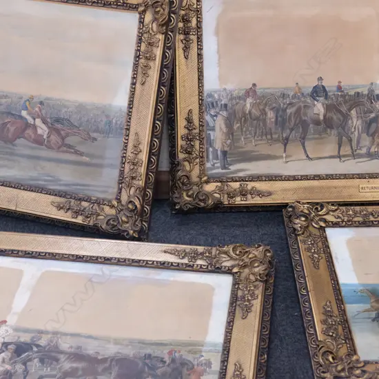 4 LARGE FRAMED HUNTING PRINTS A/F 1250 X 750 MM