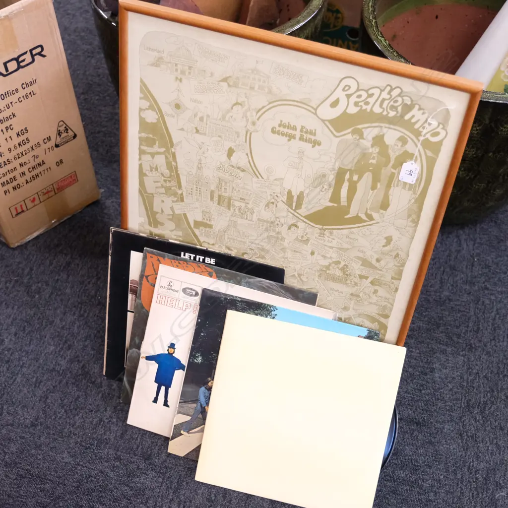 BEATLES MAP + 6 BEATLES LPS Image 1++