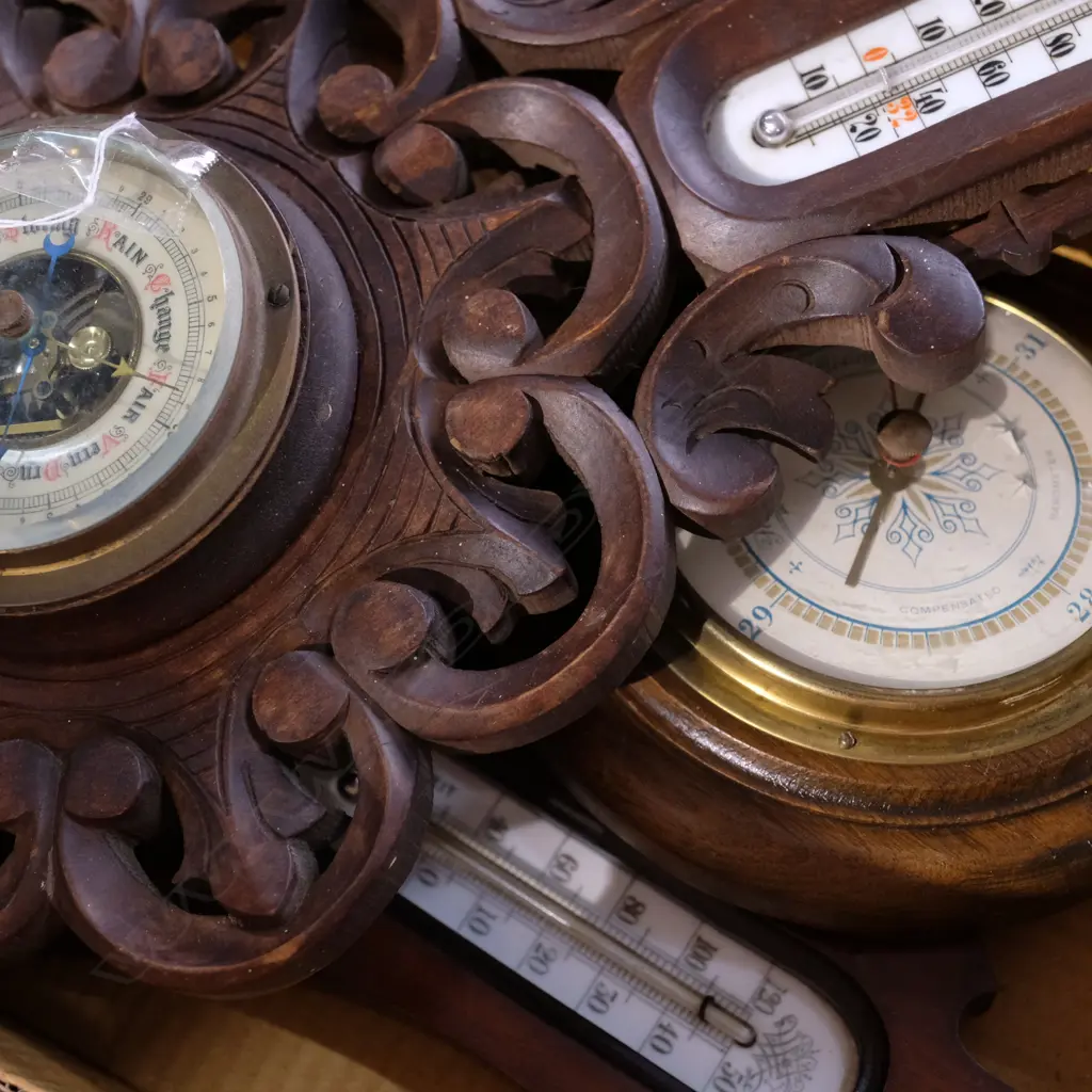 3 BAROMETERS AND 1 OTHER. LARGEST 430MM Image 1++