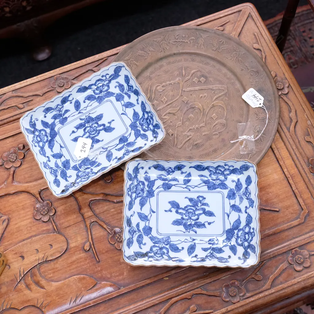 EASTERN COPPER PLATE+2 CHINESE PLATES Image 1++