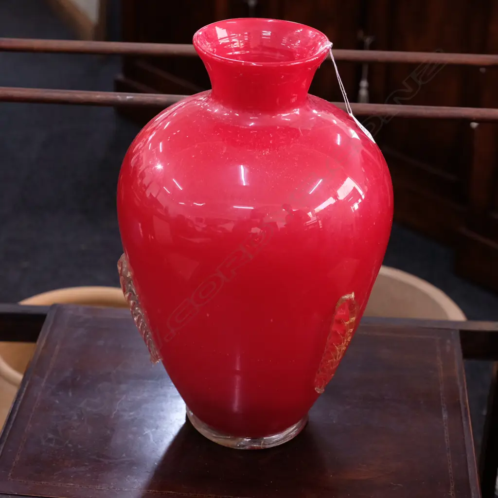 LARGE RED GLASS VASE H 430MM Image 1++