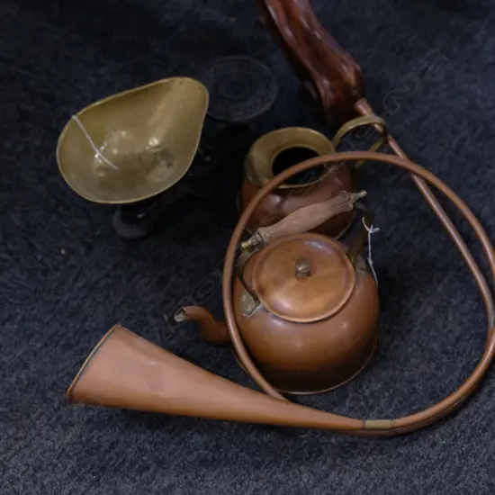 COPPER KETTLE/JUG/SCALES+HORN