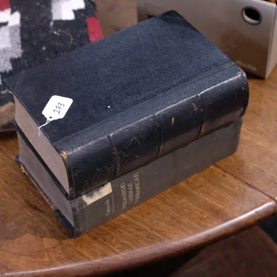 TWO ANTIQUE BOOKS, ONE A THESAURUS