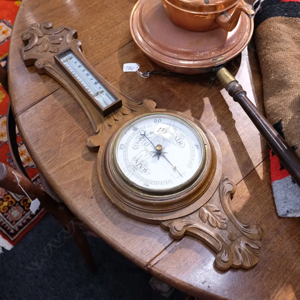 OAK BANJO BAROMETER H. 735MM Image 1++