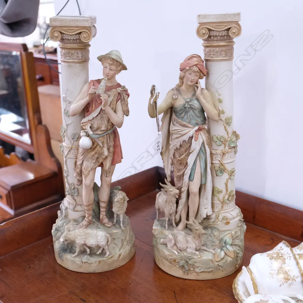 PAIR OF ROYAL DUX FIGURES ONE A/F H  420 MM Image 1++