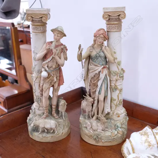 PAIR OF ROYAL DUX FIGURES ONE A/F H  420 MM