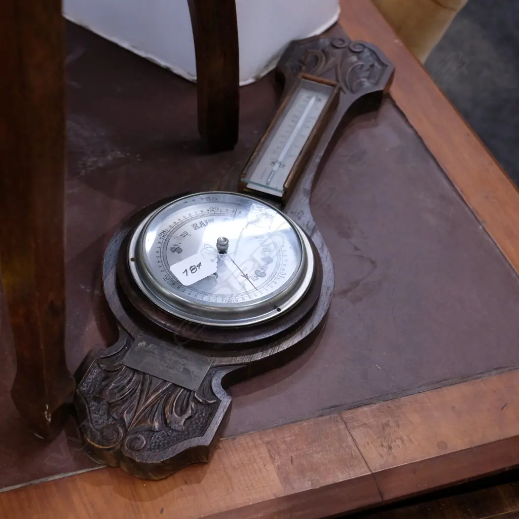 OAK BANJO BAROMETER H. 560MM Image 1++