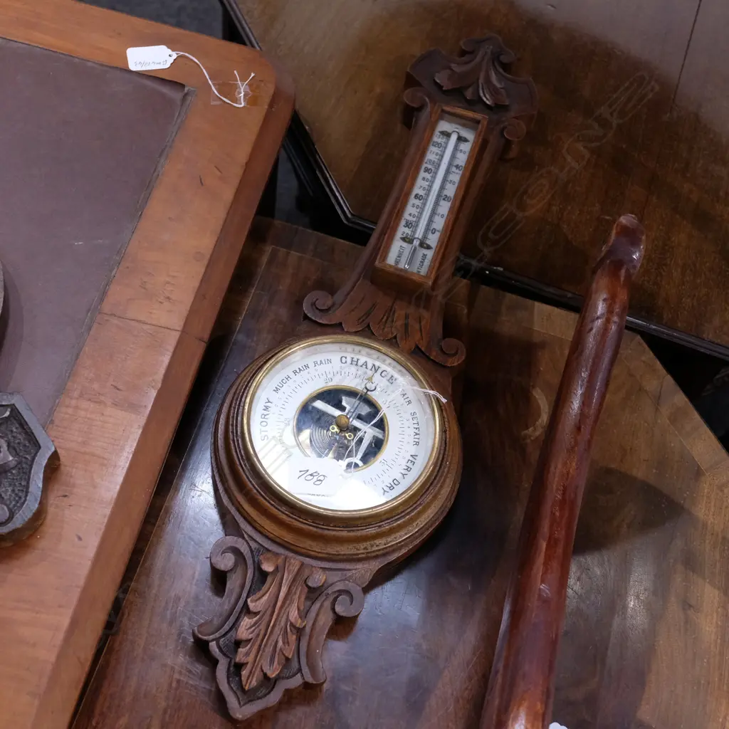 OAK BANJO BAROMETER H. 585MM Image 1++