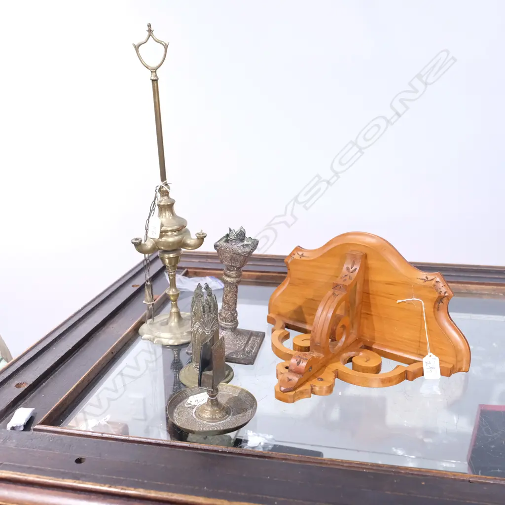 BRASS OIL LAMP /CANDLE STICKS/MATCH HOLDER ETC H 500 MM Image 1++