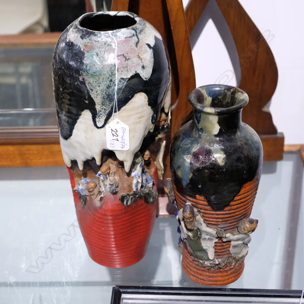 2 IGA WARE VASES A/F  H 320 MM  Image 1++