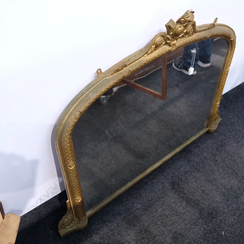 VICTORIAN OVERMANTLE MIRROR H. 980MM W. 1300MM Image 1++