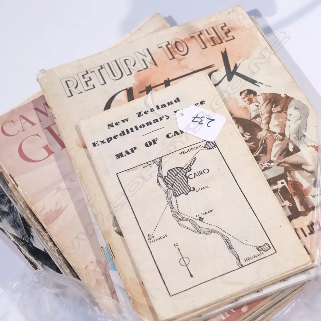 11 WWII MAINLY NZ MAGAZINES & MAP OF CAIRO Image 1++