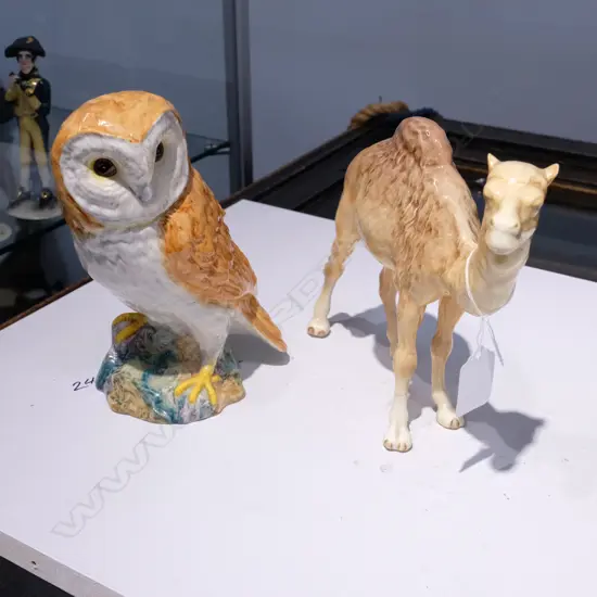 BESWICK OWL AND CAMEL, A.F.CAMEL.