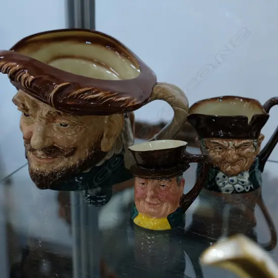 3 TOBY CHARACTER JUGS - 2 R/D + ONE OTHER