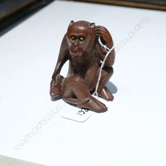 CARVED CHINESE WOODEN MONKEY