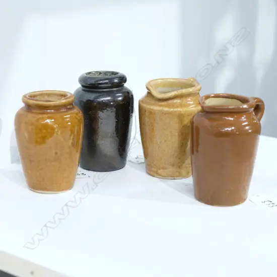 FOUR EDWARDIAN UNMARKED CREAM POTS