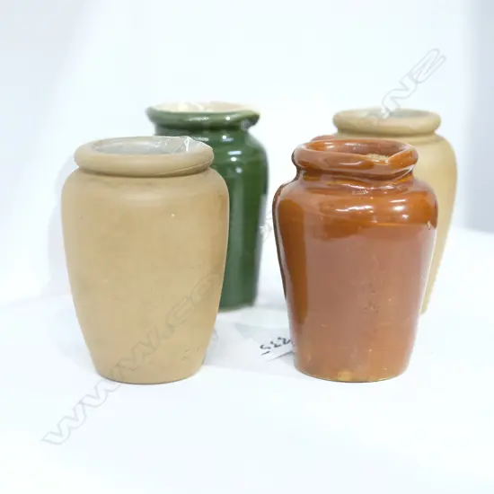 FOUR EDWARDIAN CREAM POTS IMPRESSED MARKS
