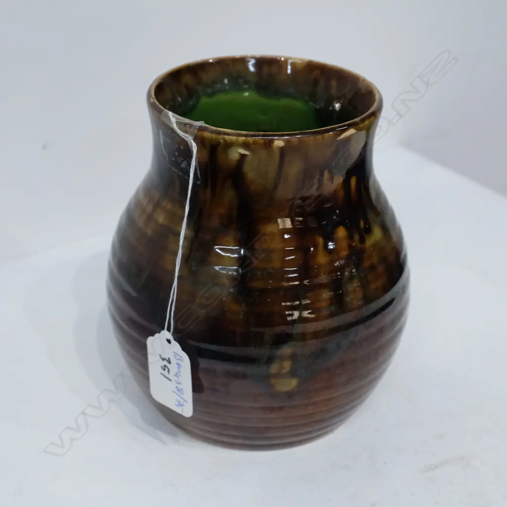 CROWN LYNN TRICKLE GLAZE VASE H 150MM Image 1++