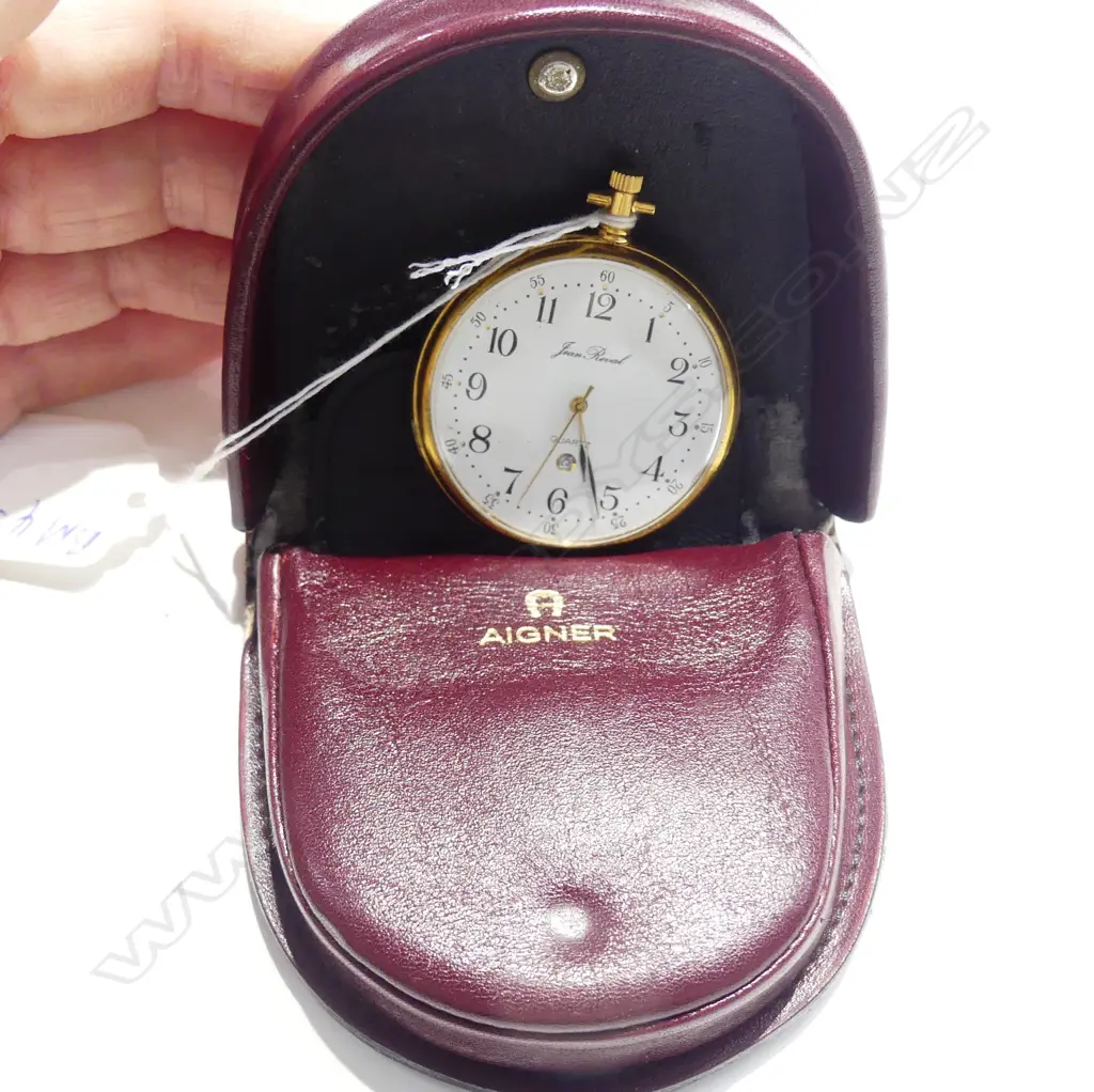 MODERN JEAN REVAL GOLD PLATED POCKET WATCH Image 1++