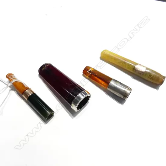 4 VINTAGE CASED CIGARETTE HOLDERS CASED