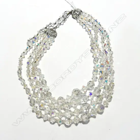 4 STRAND BOHEMIAN CRYSTAL NECKLACE