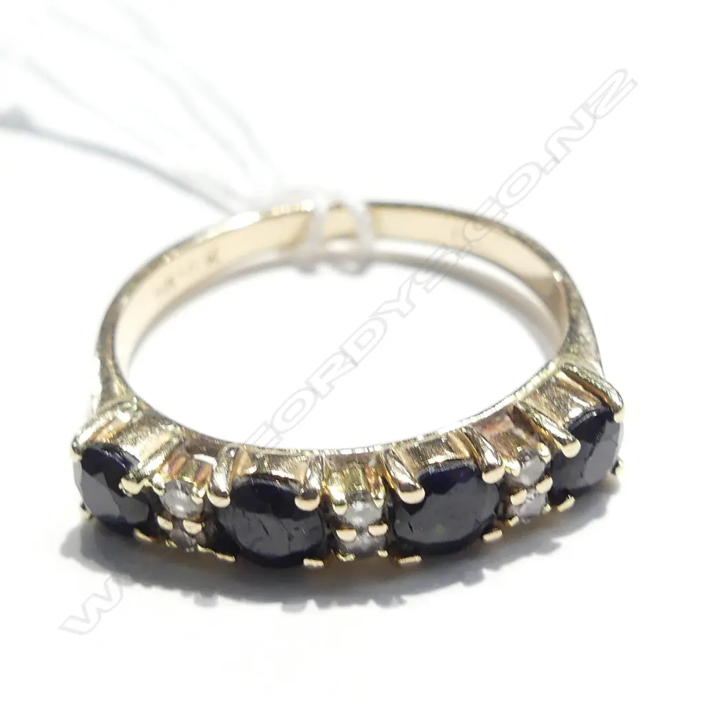 14K GOLD & SAPPHIRE BRIDGE RING 3.11GMS Image 1++
