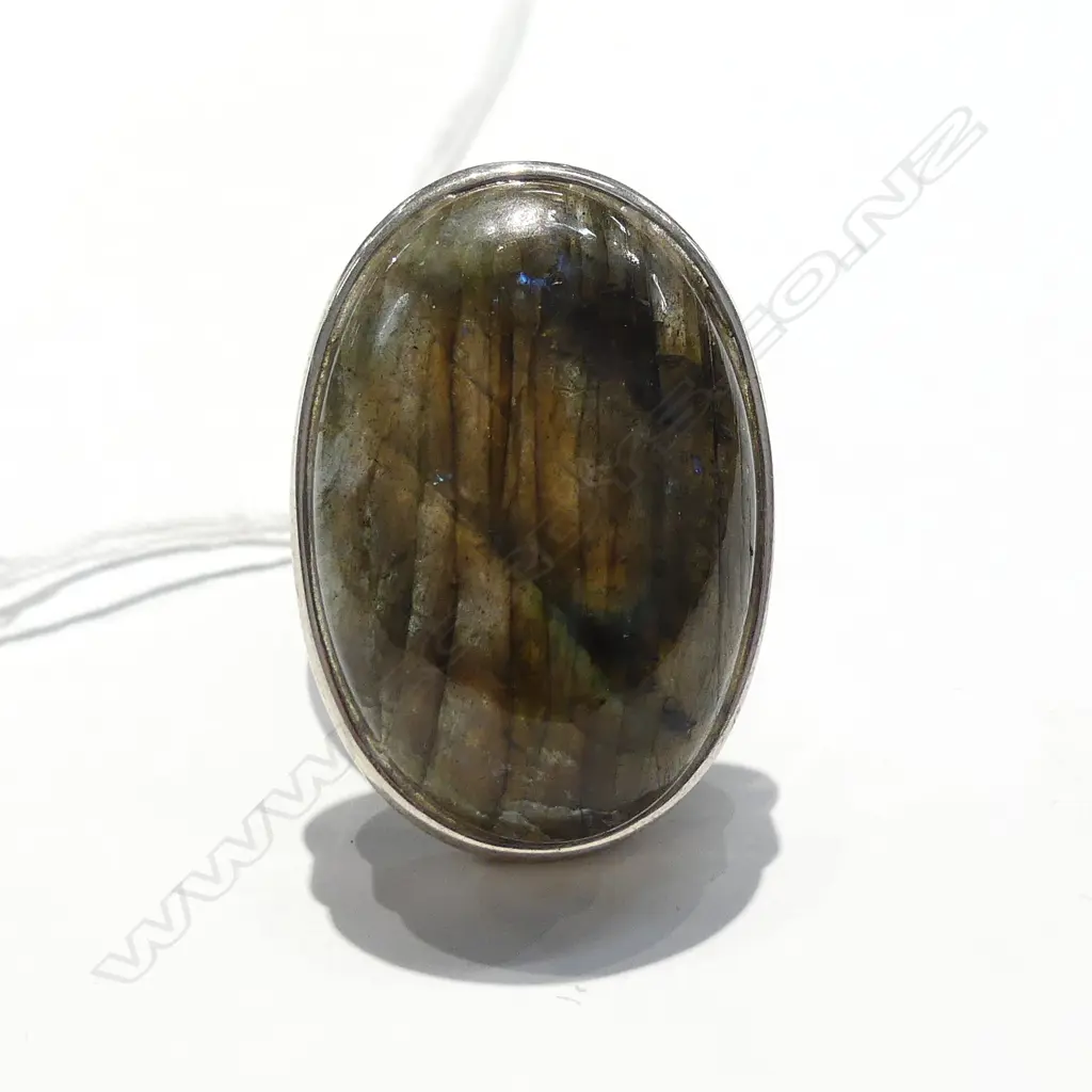 LARGE LABRODITE SET SILVER RING Image 1++