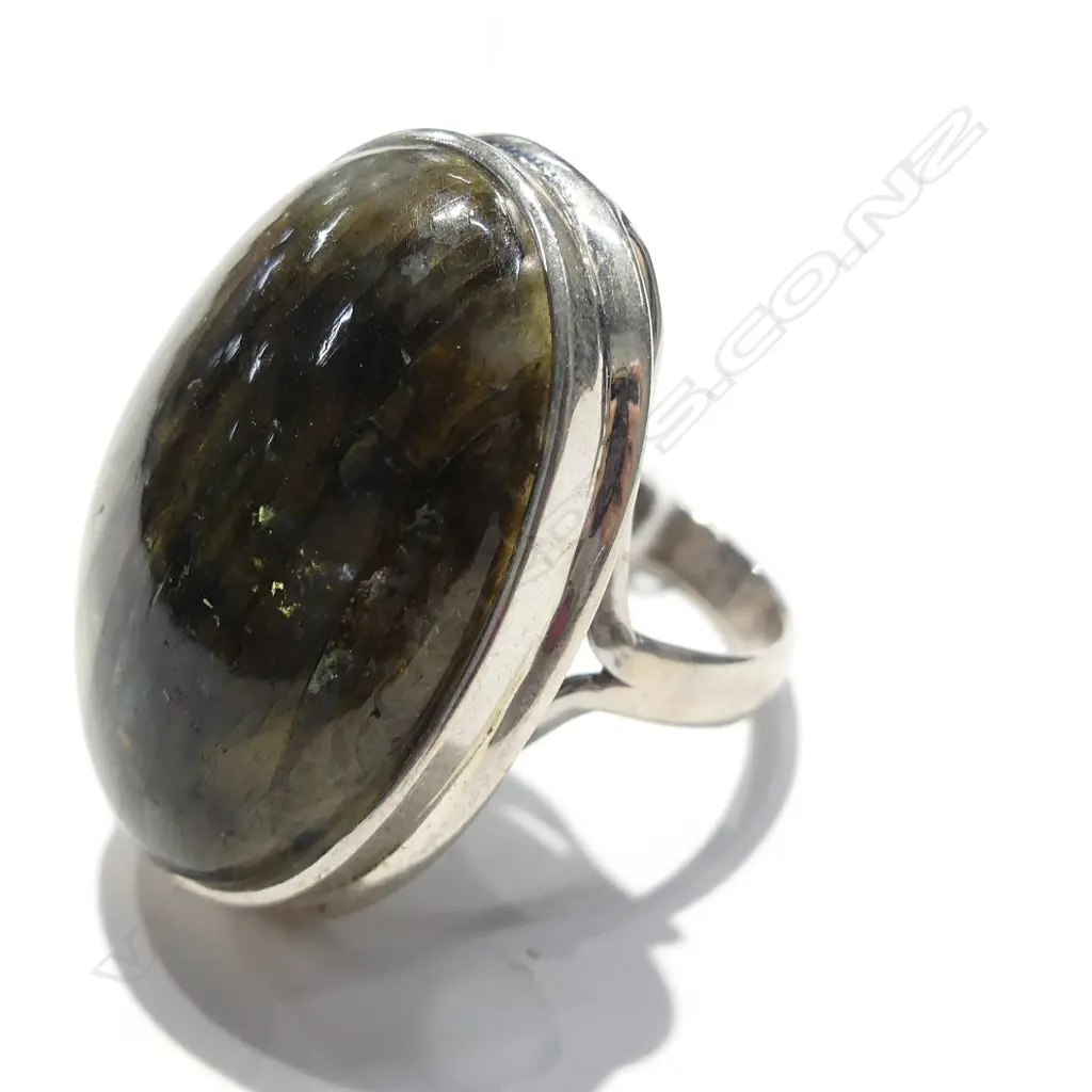 LARGE LABRODITE SET SILVER RING Image 1++