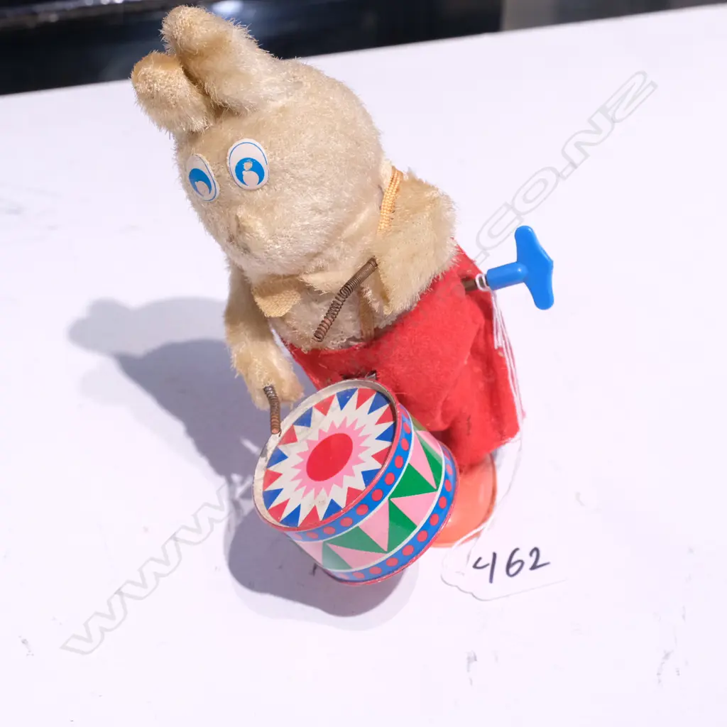 TIN PLATE C/WORK JAPANESE DRUMMING BEAR Image 1++