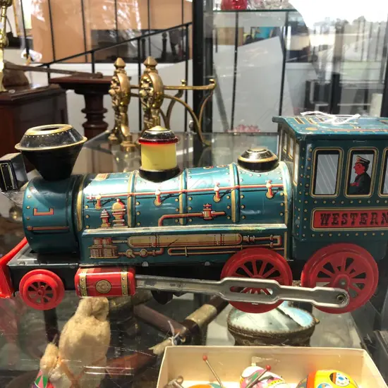 TIN BATTERY OPERATED TRAIN TOY W. 350MM