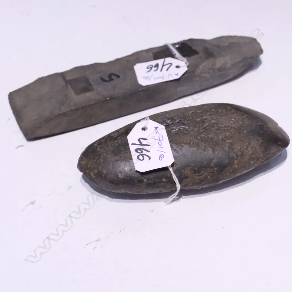 2 OLD PACIFIC ? STONE ADZES Image 1++