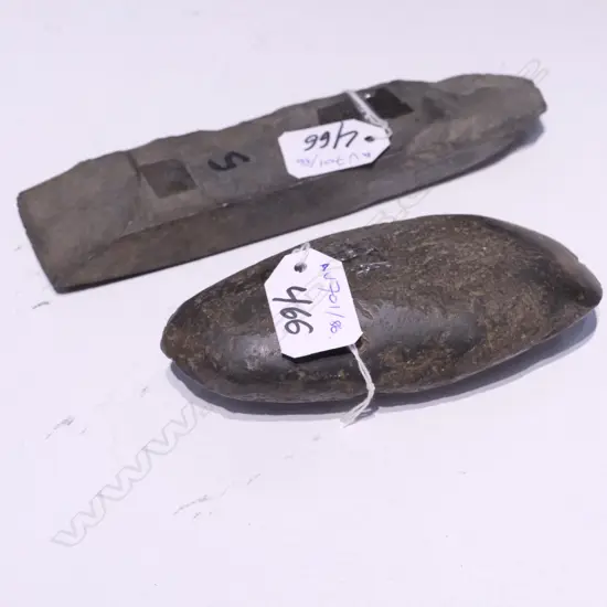 2 OLD PACIFIC ? STONE ADZES