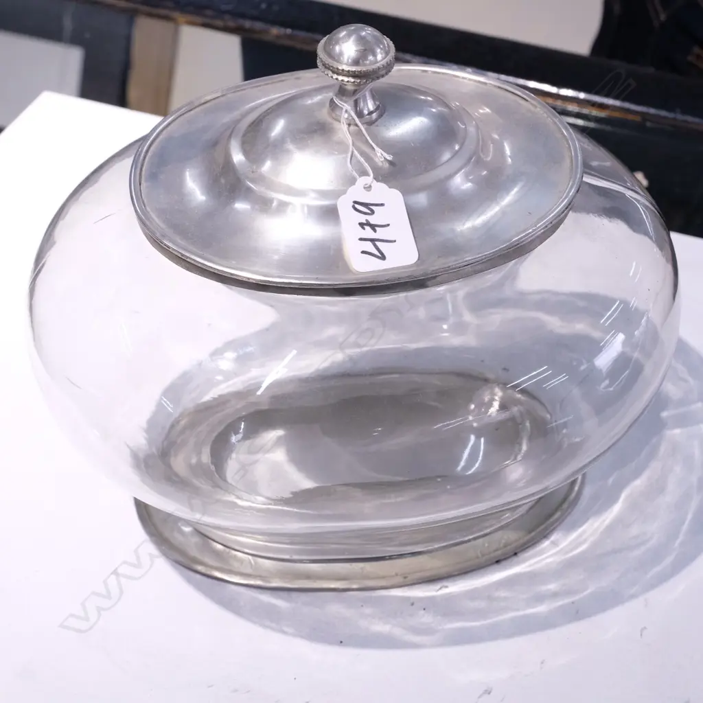GLASS AND METAL LOLLY JAR  Image 1++