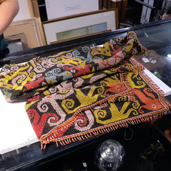 2 DAYAK BEADED PANELS 