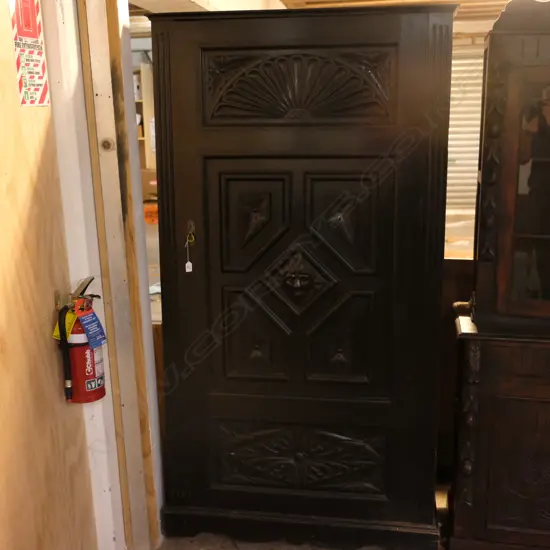 EBONISED AND CARVED WARDROBE H 1940 MM