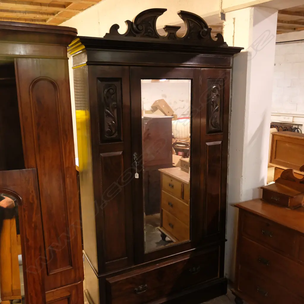 MAHOGANY STAINED WARDROBE Image 1++