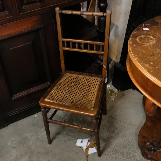 EDWARDIAN CANE SEATED CHAIR