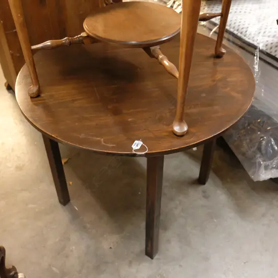 DARK STAINED SUPPER TABLE