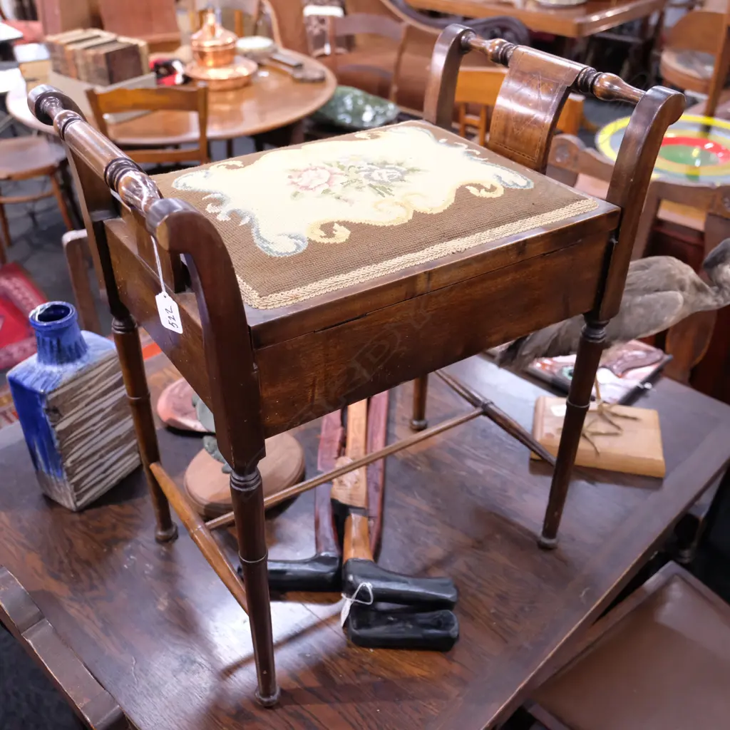 EDWARDIAN PIANO STOOL Image 1++