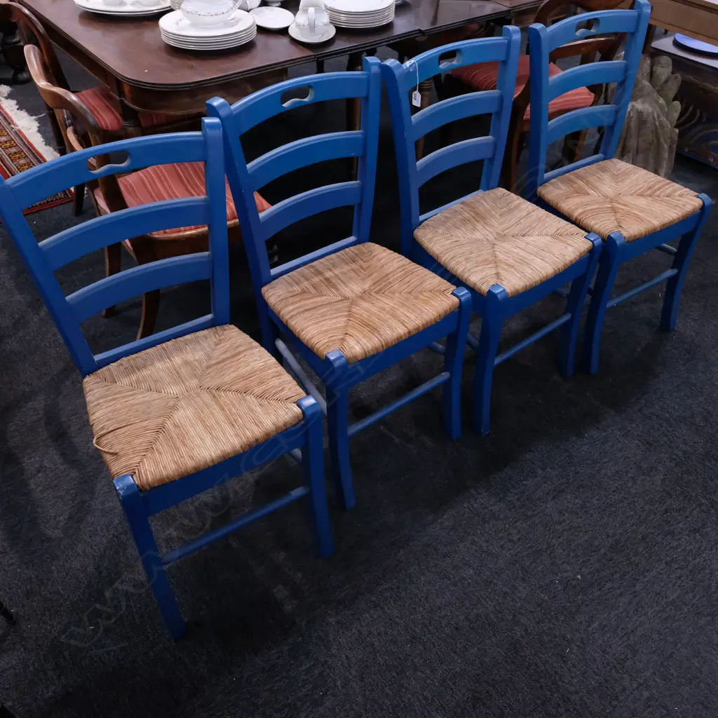 4 RUSH SEATED CHAIRS Image 1++