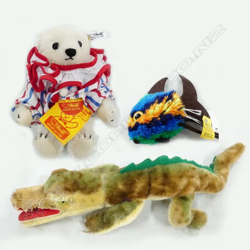 3 RARE STEIFF, ALLIGATOR, CIRCUS CLOWN & FISH + XMAS PCS Image 1++
