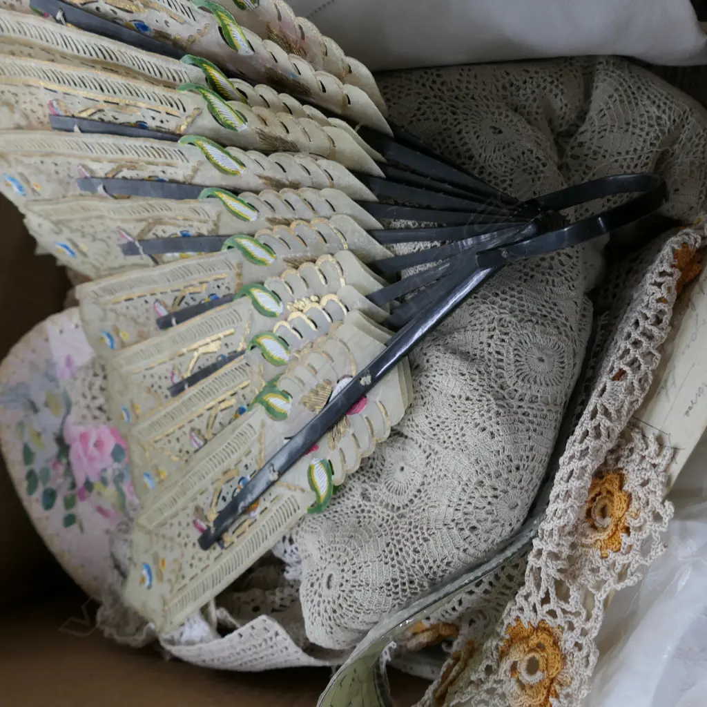 LOT LACEWORK, FANS ETC Image 1++