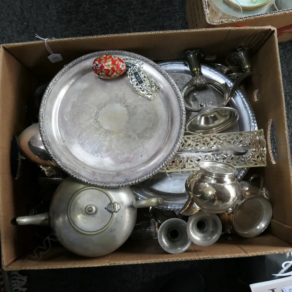 BOX OF EP WARE, ETC. Image 1++