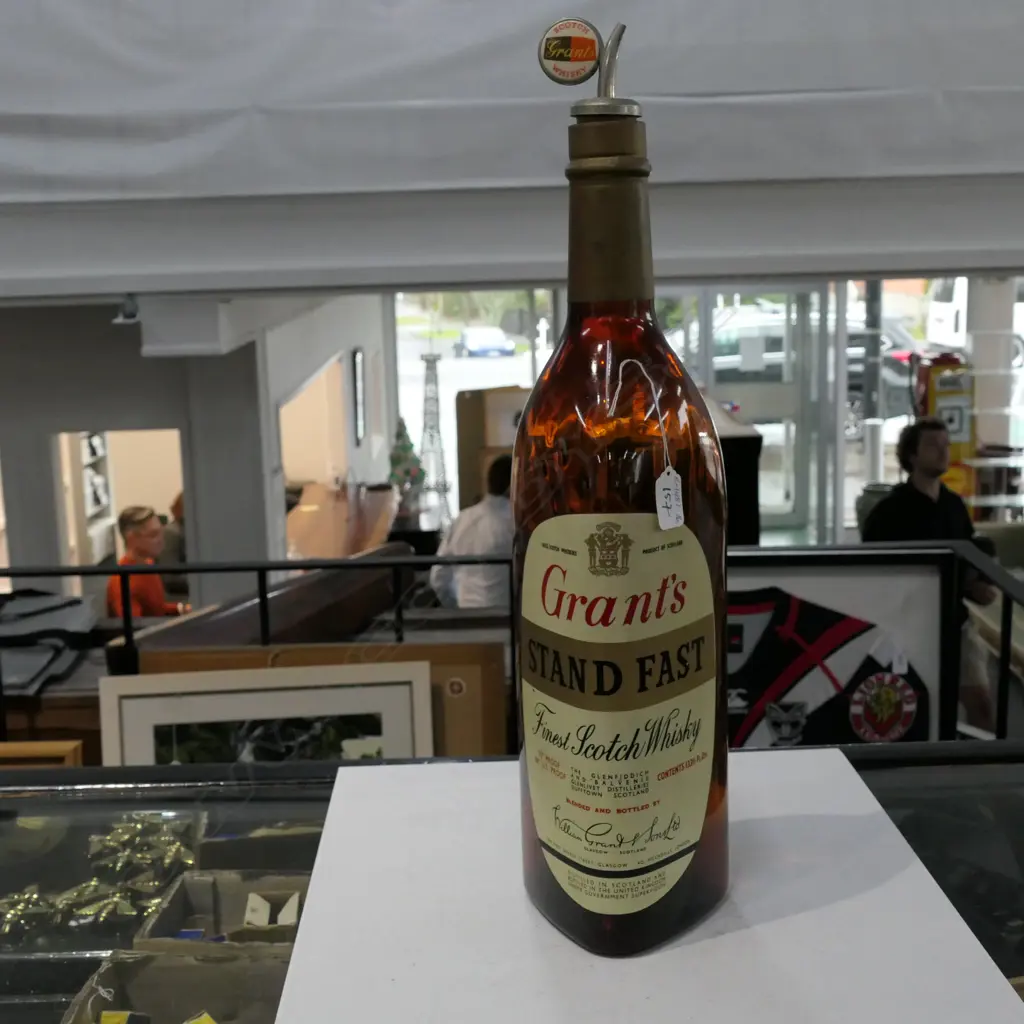 EXTRA LGE GRANTS STAND FAST WHISKEY BOTTLE 133 1/3 FlOzs Image 1++