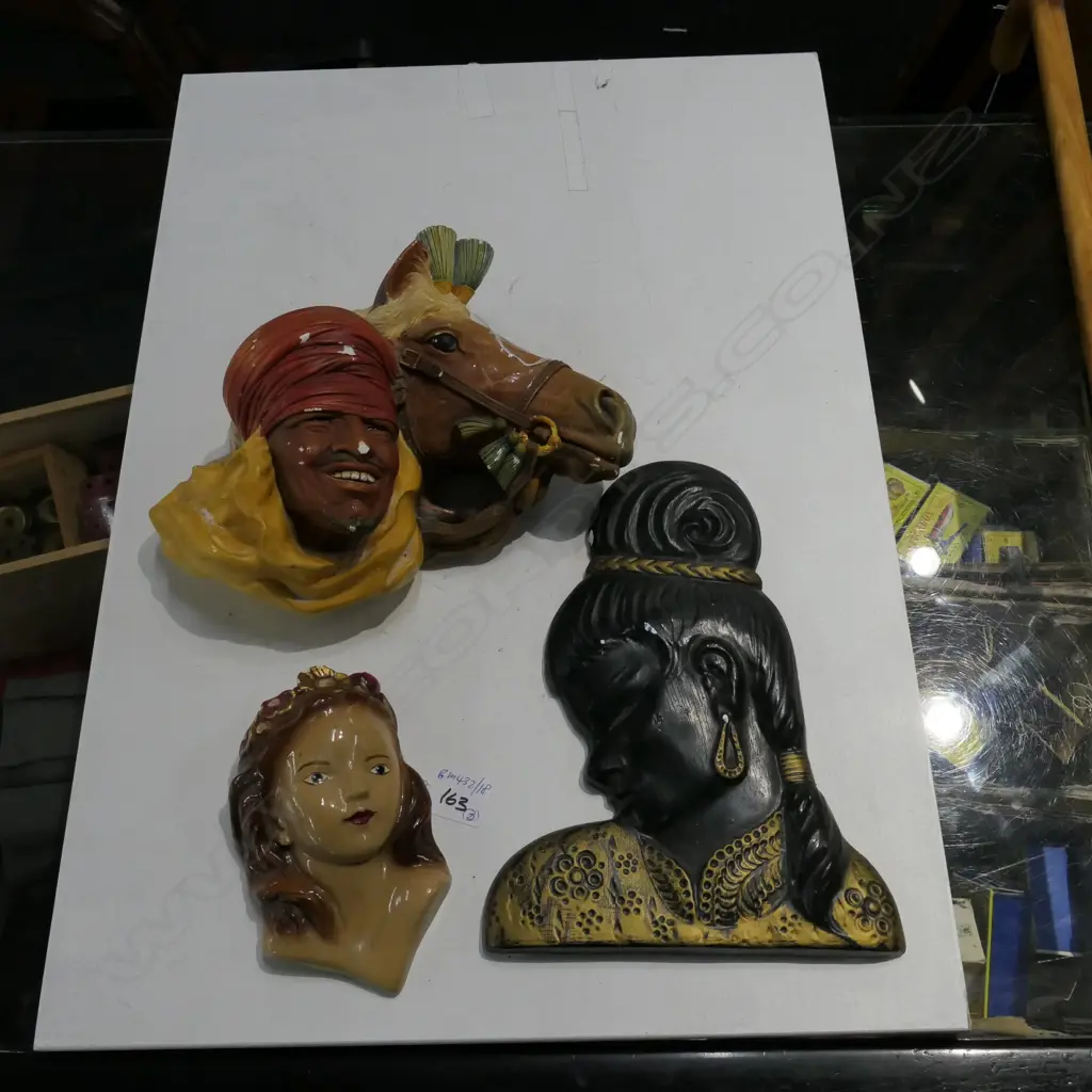 BOSSON HEAD w 30s FEMALE WALL PLAQUE, CANDLE & 1 OTHER Image 1++