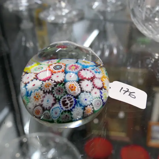 QUALITY ART GLASS PAPER WEIGHT MILLEFIORI